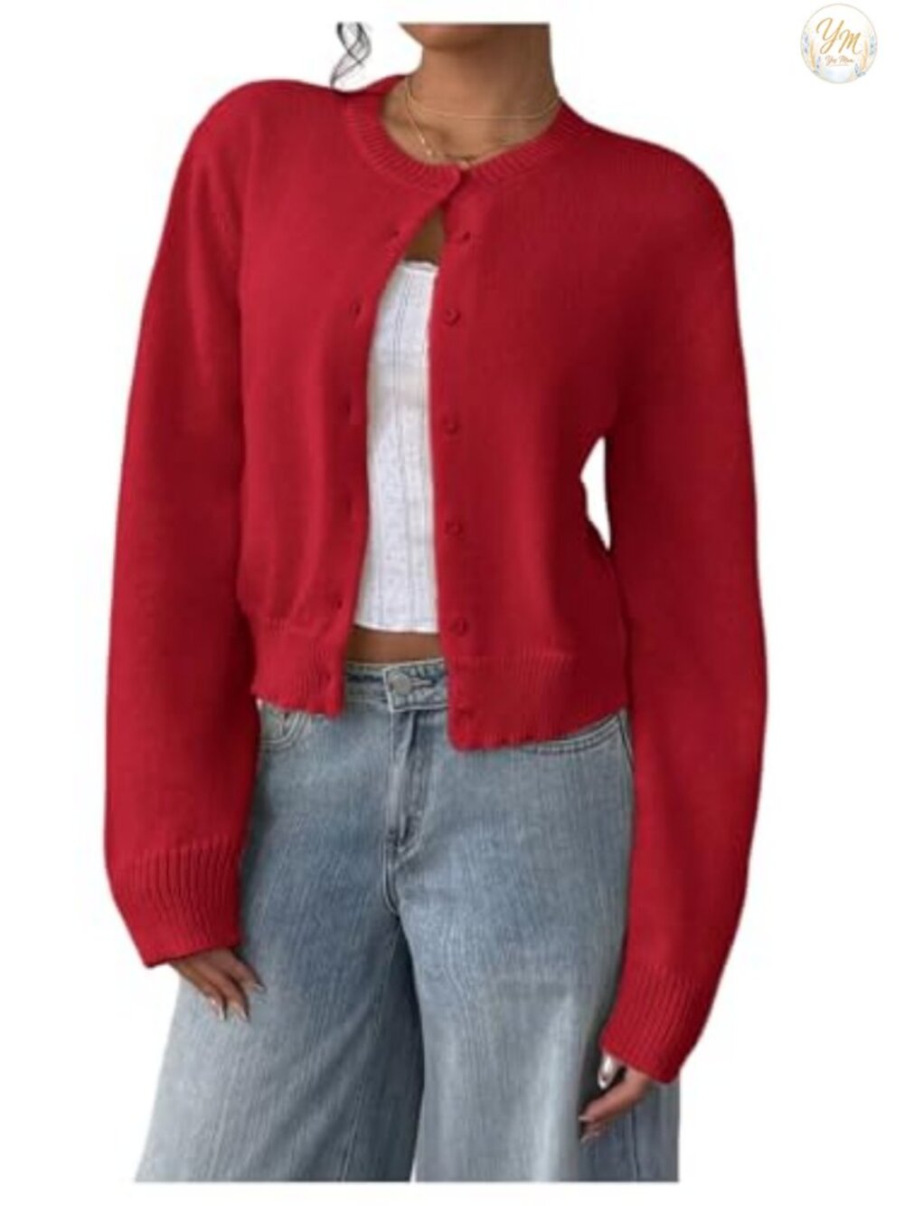 Lightweight Button Front Cardigan Sweater with Drop Shoulder